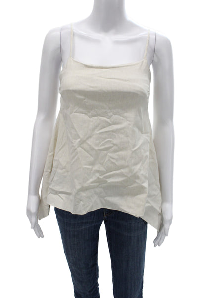Zara Women Camisole Beige Square Neck Cotton Spandex Sleeveless Bohemian Size S