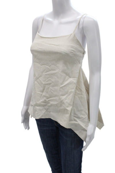 Zara Women Camisole Beige Square Neck Cotton Spandex Sleeveless Bohemian Size S