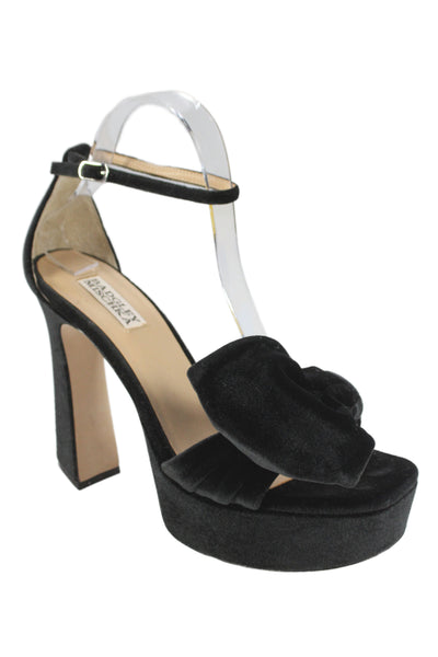 Badgley Mischka Womens Velvet Alora II Sandal Heels Black Size 38 8