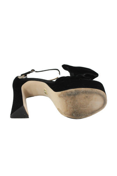 Badgley Mischka Womens Velvet Alora II Sandal Heels Black Size 38 8