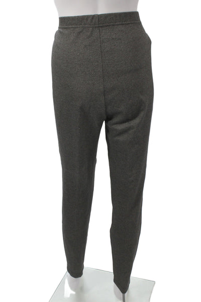 St. John Women Ankle Dress Pants Dark Gray Wool Herringbone Size L