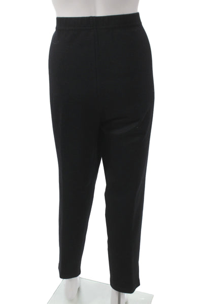 St. John Womens Black Ankle Dress Pants Wool Blend Classic Size L