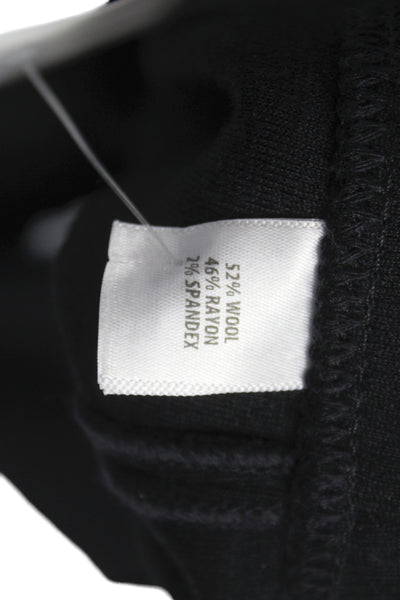 St. John Womens Black Ankle Dress Pants Wool Blend Classic Size L