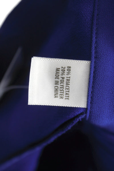 St. John Women Cropped Dress Pants Blue Wool Solid Size M