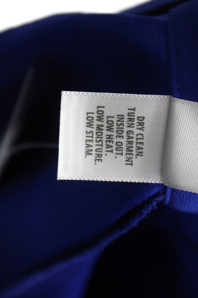 St. John Women Cropped Dress Pants Blue Wool Solid Size M