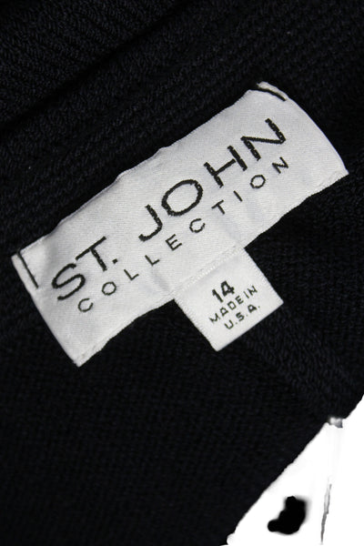 St. John Collection Womens Dress Pants Black Wool Size 14