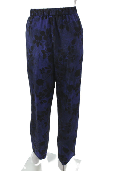 St. John Collection Women Dress Pants Dark Blue Floral Size 14