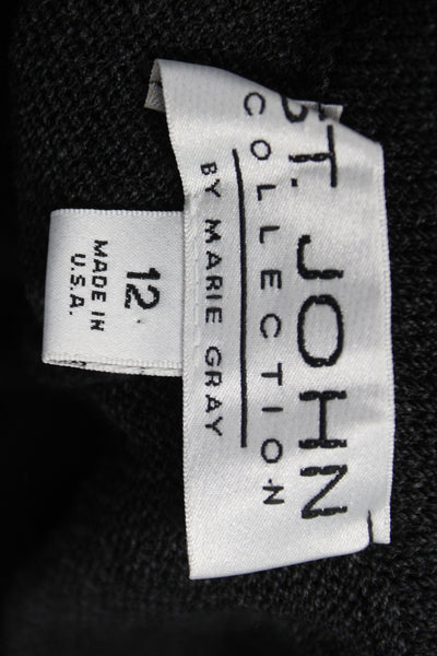St. John Collection By Marie Gray Women Dress Pants Dark Gray Wool Size 12