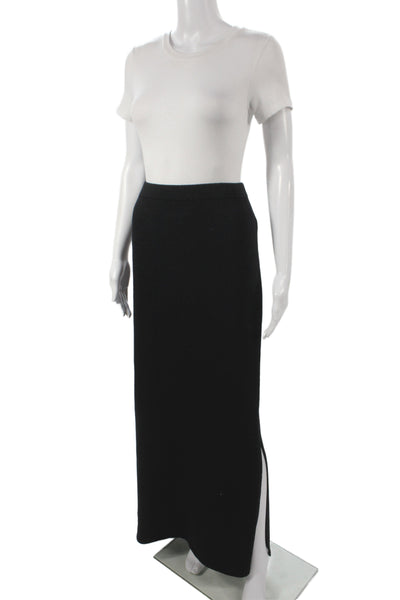 St. John Basics Womens Maxi Straight Pencil Skirt Black Cotton Wool Size 16