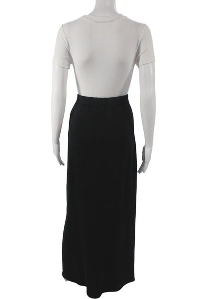 St. John Basics Womens Maxi Straight Pencil Skirt Black Cotton Wool Size 16