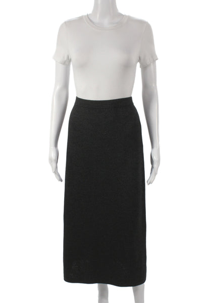 St. John Essentials By Marie Gray Womens Pencil Skirt Gray Wool Size 16