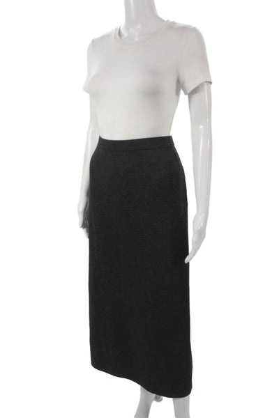 St. John Essentials By Marie Gray Womens Pencil Skirt Gray Wool Size 16