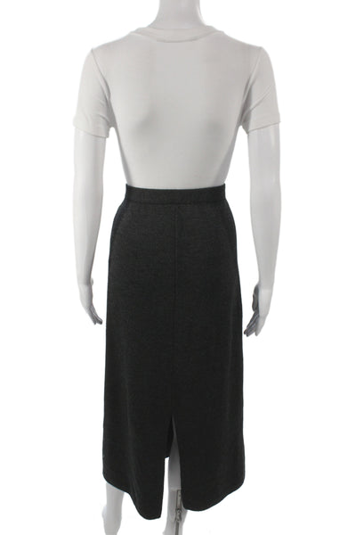St. John Essentials By Marie Gray Womens Pencil Skirt Gray Wool Size 16
