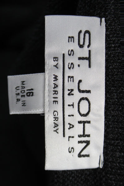 St. John Essentials By Marie Gray Womens Pencil Skirt Gray Wool Size 16