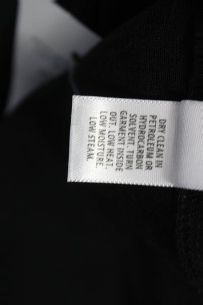 St. John Women Black Sleeveless Shift Blouse Wool Rayon Round Neck Zip Size XL