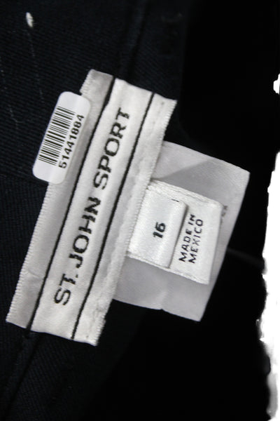 St. John Sport Women Dress Pants Black 95% Cotton 5% Spandex Size 16