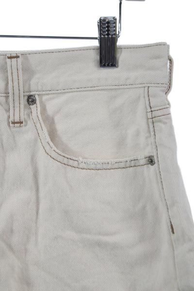 J Crew Unisex Beige Cotton Button Shorts Size 8