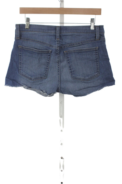 J Crew Unisex Dark Blue Solid Cotton Stretch Shorts Size 28