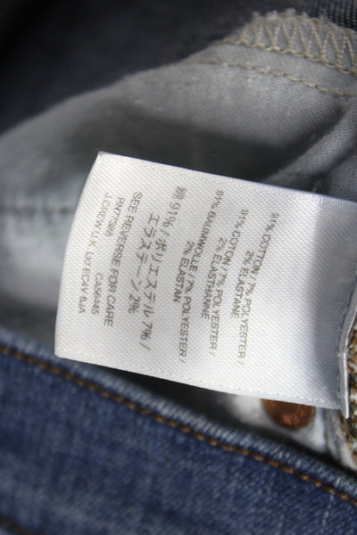 J Crew Unisex Dark Blue Solid Cotton Stretch Shorts Size 28