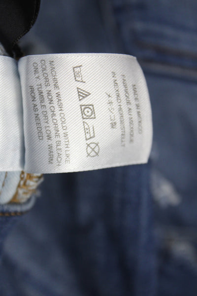 J Crew Unisex Dark Blue Solid Cotton Stretch Shorts Size 28