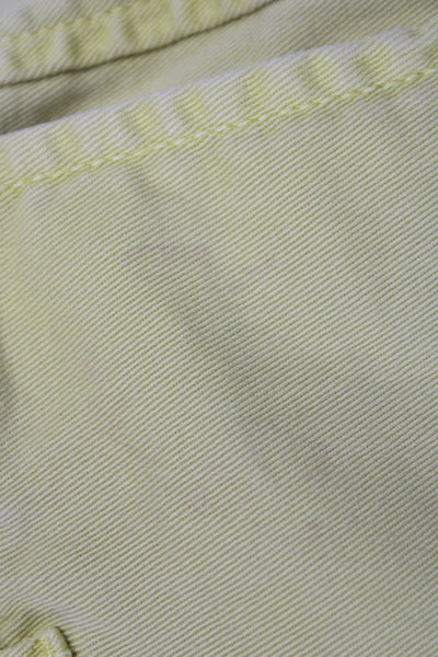 J Crew Unisex Chino Shorts Yellow Cotton Stretch Hook & Eye Size 6