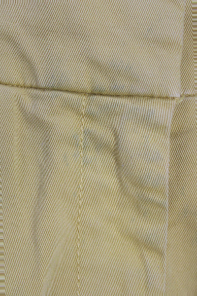 J Crew Unisex Chino Shorts Yellow Button Cotton Stretch Solid Size 6