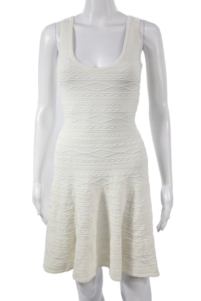 Torn by Ronny Kobo Women Fit & Flare Tank Dress White Lace Aztec Size XS
