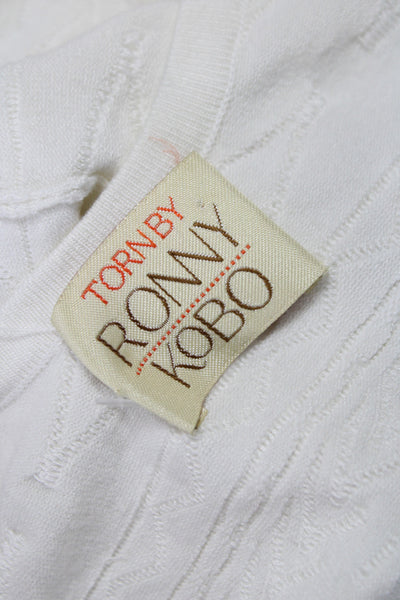 Torn by Ronny Kobo Women Fit & Flare Tank Dress White Lace Aztec Size XS