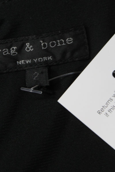 Rag & Bone Womens A-Line Fit & Flare Knee Length Black Dress Zip Size 2