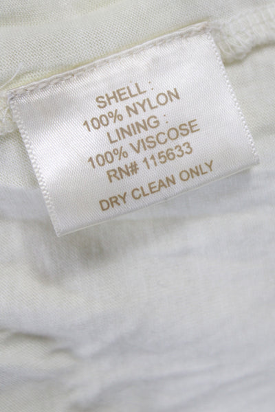 Candela Womens White Shift Slip Dress Long Sleeve Tie Short Nylon Size S