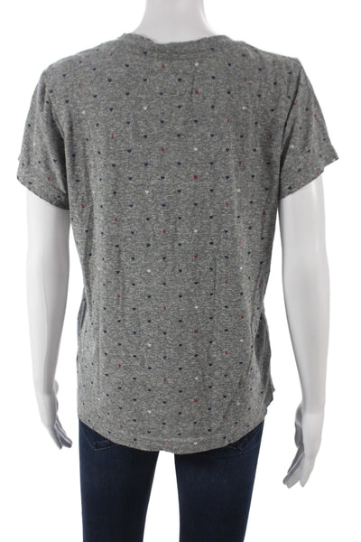 Current/Elliott Women Jersey V-Neck Gray Supima Tee Short Sleeve Size 0