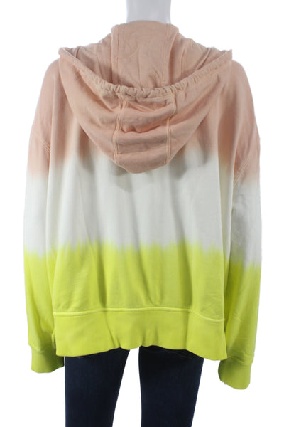 ATM Women Full-zip Hoodies Pink Drawstring Cotton Polyester Long Sleeve Size XS