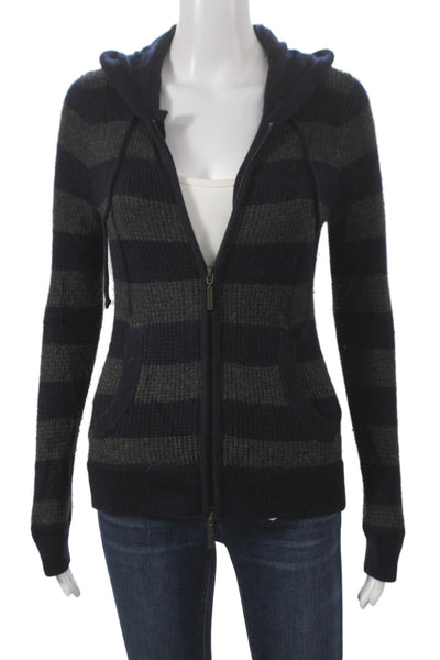 Elizabeth & James Women Blazer Beige Striped Wool Collared Button Size 0