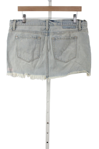 Ksubi Womens Light Blue Mini Skirt 100% Cotton Solid Short Size 29