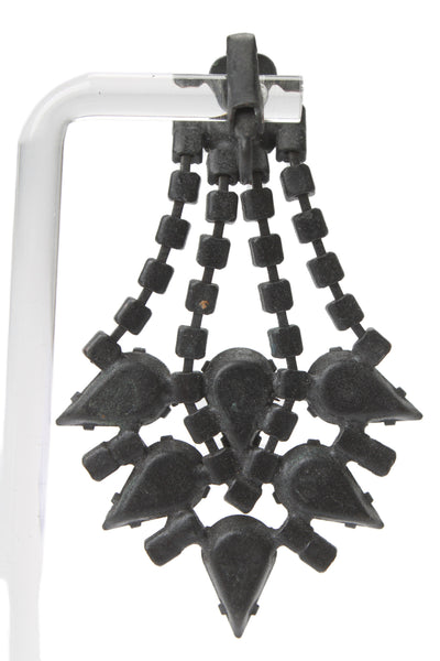 Dannijo Womens Blackened Brass White/Clear Crystal Chandelier ClipOn Earrings