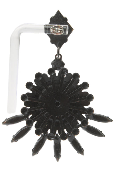 Dannijo Womens Blackened Brass Multicolor Crystal Dangle Earrings