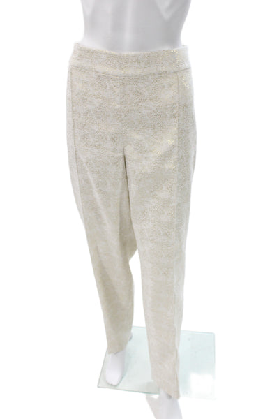 St. John Evening Womens Dress Pants White Animal Print Polyester Size 16