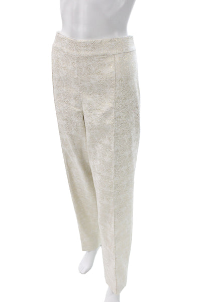 St. John Evening Womens Dress Pants White Animal Print Polyester Size 16