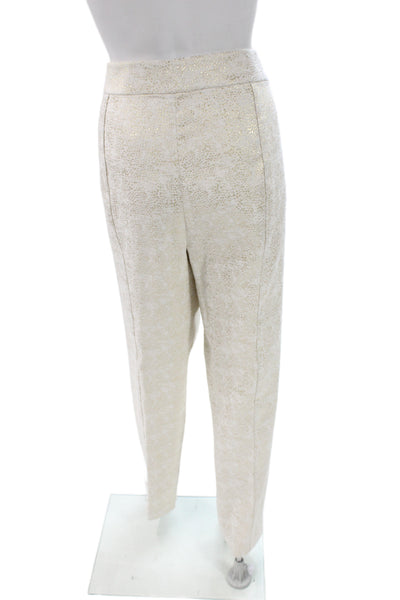 St. John Evening Womens Dress Pants White Animal Print Polyester Size 16