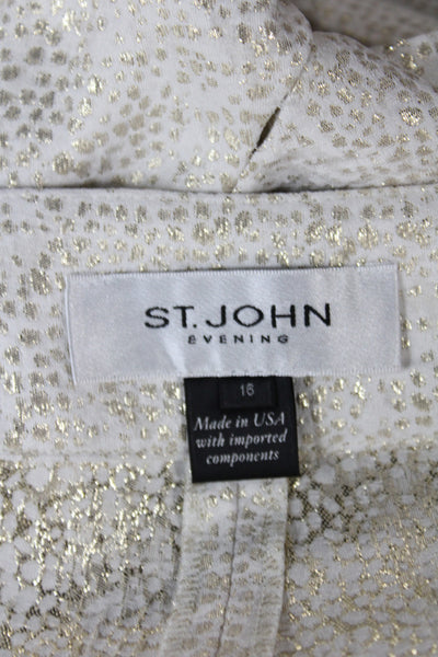 St. John Evening Womens Dress Pants White Animal Print Polyester Size 16
