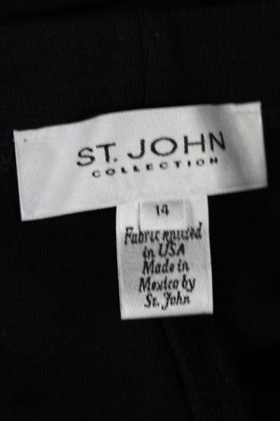 St. John Collection Womens Cropped Wool Dress Pants Black Size 14