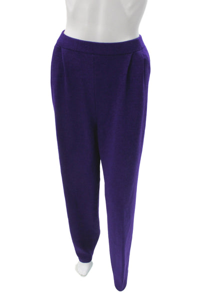 St. John Collection By Marie Gray Womens Purple Wool Dress Pants Size 12
