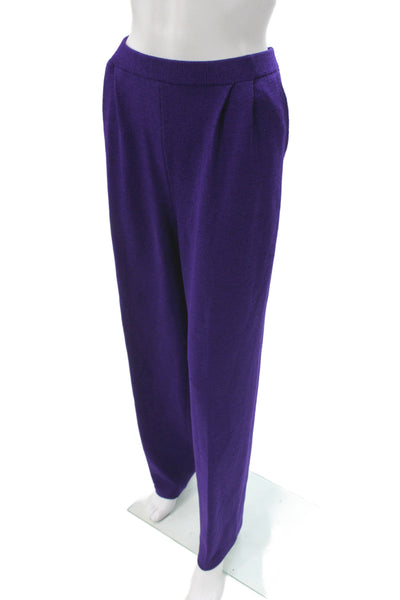 St. John Collection By Marie Gray Womens Purple Wool Dress Pants Size 12