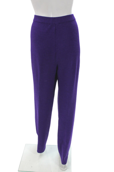 St. John Collection By Marie Gray Womens Purple Wool Dress Pants Size 12