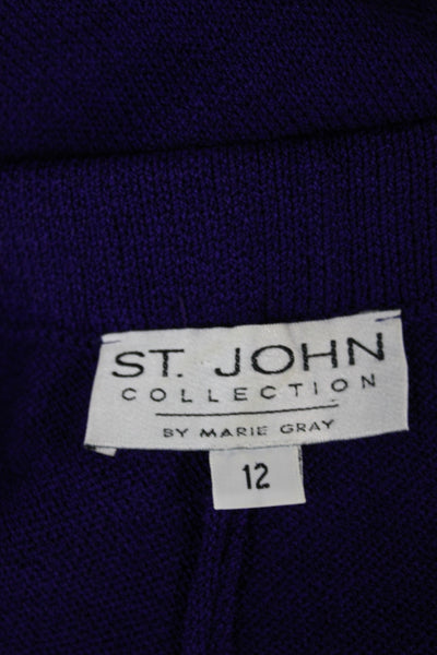 St. John Collection By Marie Gray Womens Purple Wool Dress Pants Size 12