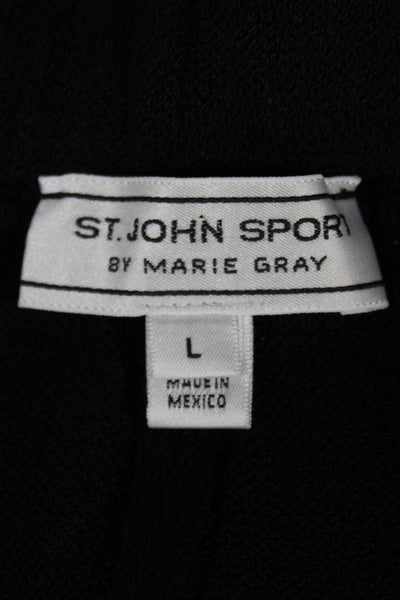 St. John Sport By Marie Gray Womens Ankle Cropped Wool Pants Black Size L