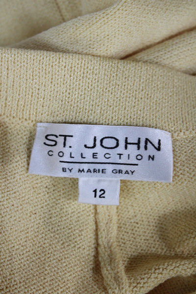 St. John Collection By Marie Gray Women Dress Pants Yellow Wool Size 12