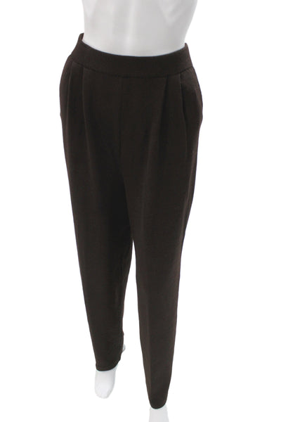 St. John Collection By Marie Gray Unisex Dress Pants Brown Wool Solid Size 12