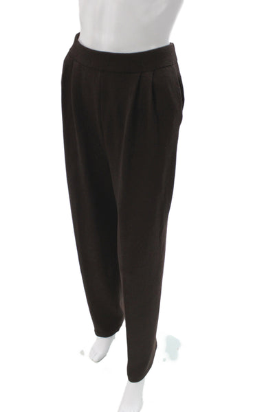 St. John Collection By Marie Gray Unisex Dress Pants Brown Wool Solid Size 12