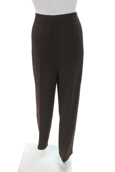 St. John Collection By Marie Gray Unisex Dress Pants Brown Wool Solid Size 12